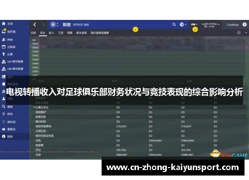电视转播收入对足球俱乐部财务状况与竞技表现的综合影响分析 电视转播收入对足球俱乐部财务状况与竞技表现的综合影响分析